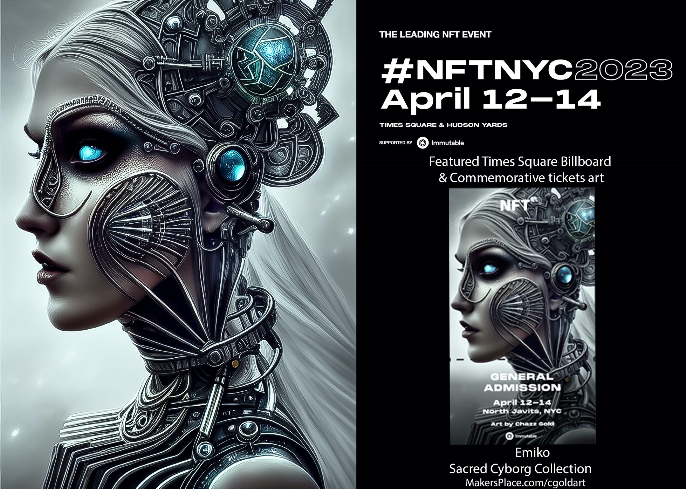 Sacred Cyborg Collection featured at NFT.NYC 2023