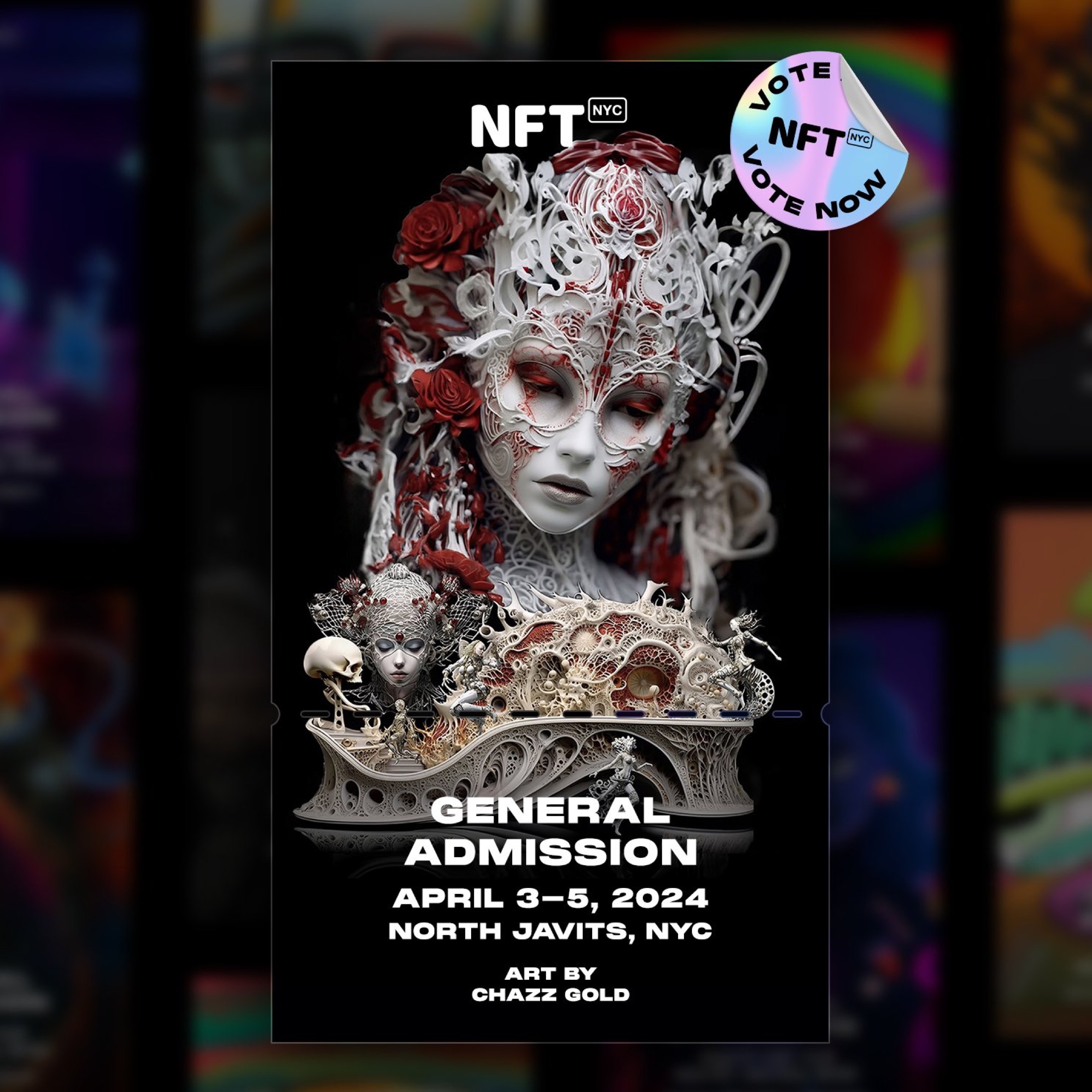 NFT.NYC 2024 General Admission ticket, art by Chazz Gold