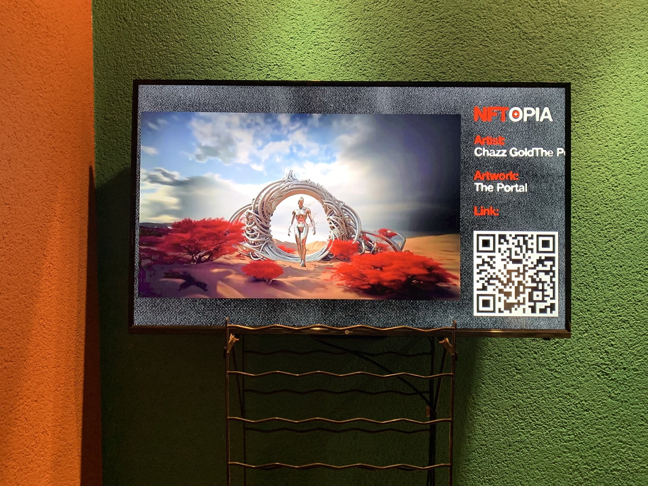 The Portal by Chazz Gold displayed at NFTopia in Bern, Switzerland