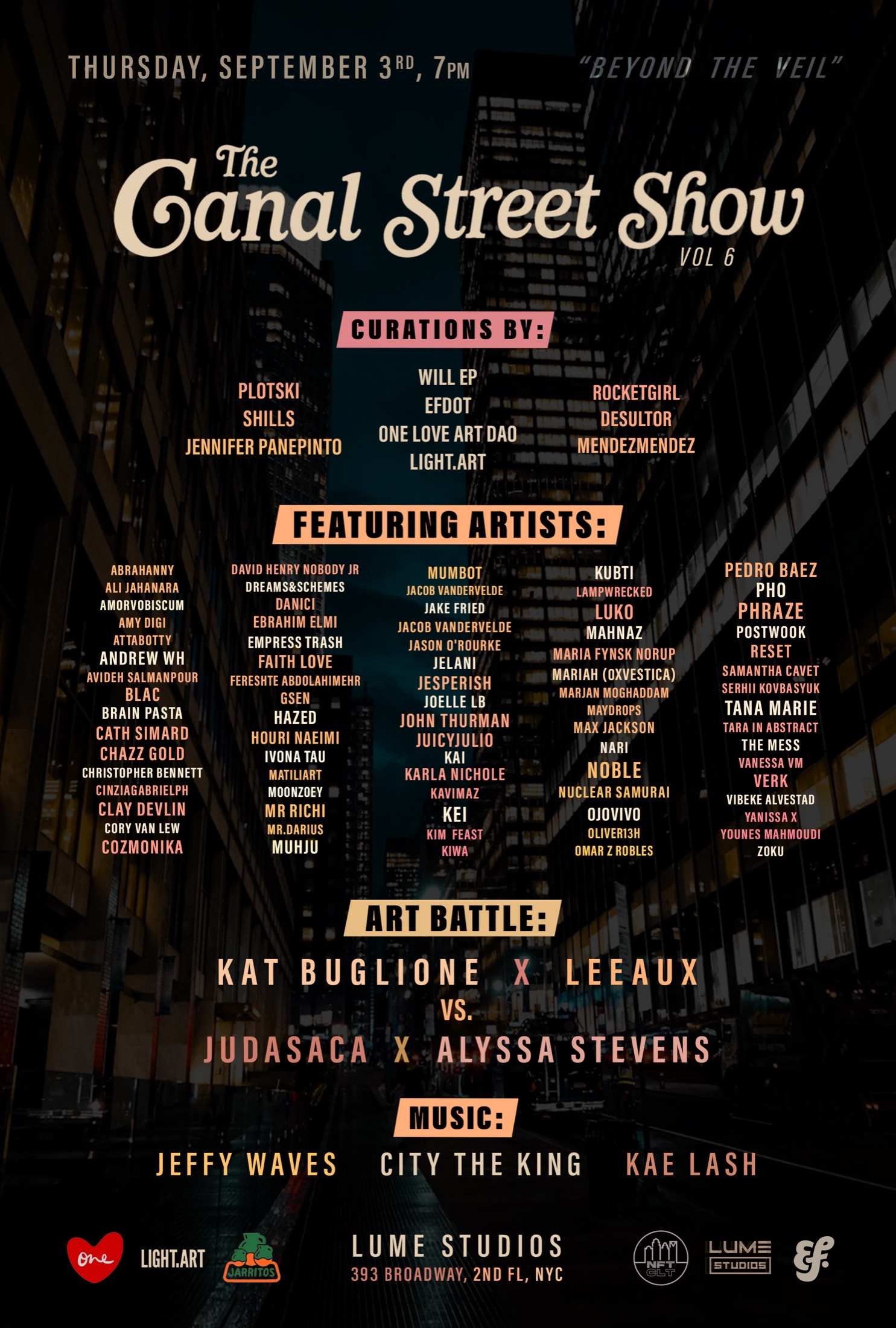 Beyond the Veil, Canal Street Show flyer
